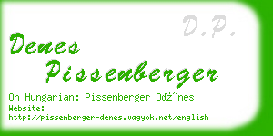 denes pissenberger business card